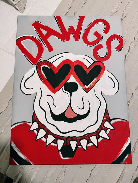 Heart Eyes Dawgs Canvas